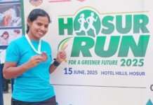 ಹೊಸೂರು ರನ್ ನಲ್ಲಿ ಜಸ್ಮಿತ ಕೊಡೆಂಕಿರಿಗೆ ದ್ವಿತೀಯ ಸ್ಥಾನ