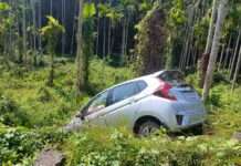 ಅರಂತೋಡು: ಚಾಲಕನ ನಿಯಂತ್ರಣ ತಪ್ಪಿ ರಸ್ತೆ ಬದಿಯ ಚರಂಡಿಗೆ ಇಳಿದ ಕಾರು